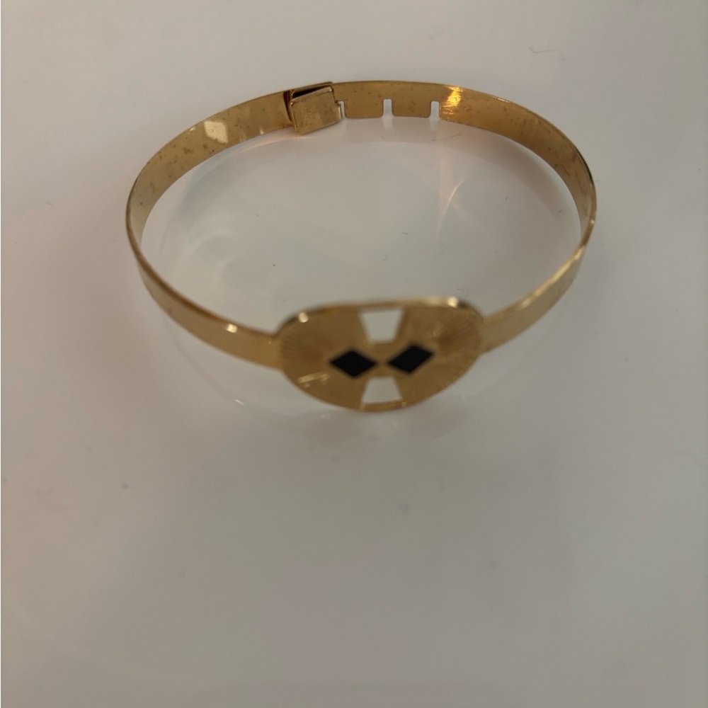 Gold Tone Bracelet with Black Accents